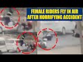 Female scooter riders fly in air after horrible accident, Watch Video