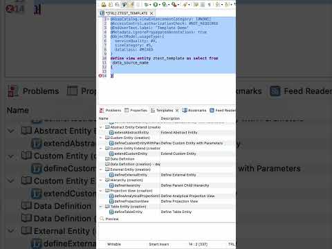 Create Data Definition using CodeTemplates #ABAPCLoud #GoodToKnow