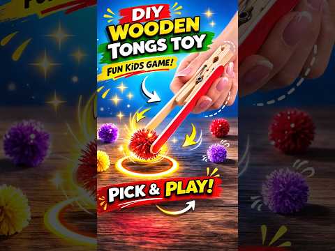 DIY Wooden Tongs Toy for Kids | Easy Popsicle Stick Craft #diy #craft #craftyfun #kids