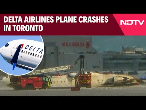 Toronto Plane Crash | Plane With 80 Onboard Flips Upside Down At Toronto Airport, 18 Injured