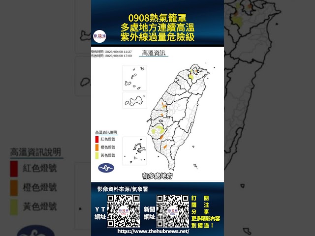 影音/0908熱氣籠罩 多處地方高溫 紫外線過量危險級