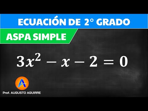 Ecuación de segundo grado por aspa simple 3x^2-x-2=0