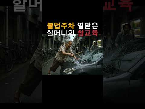 불법주차충에 열받은 할머니 결국 참교육 #ai