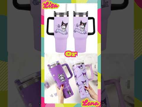 Lisa Or Lena | Kuromi Bottle #wouldyourather #sanrio #quiz #kuromi #games #bottle #drink #fypシ #cute
