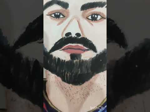 King VIRAT KOHLI painting in RCB Jersey || Ee sala cup namde #shorts #youtubeshorts