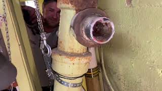 Century-Old Cast Iron Waste Pipe Leaking in Basement Replaced with PVC Step by Step Instructions