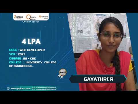 Congratulations, Gayathri R, for getting placed as a Web Developer