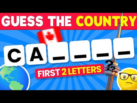 Guess The Countries By First 2 Letters 🌍 Country Quiz 🤔🗾 | Quiz Jerry 