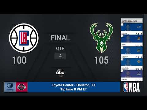 Clippers @ Bucks | NBA on ABC Live Scoreboard