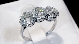 Diamond Trilogy Ring White Gold | Antique Diamond Jewellery | AC Silver