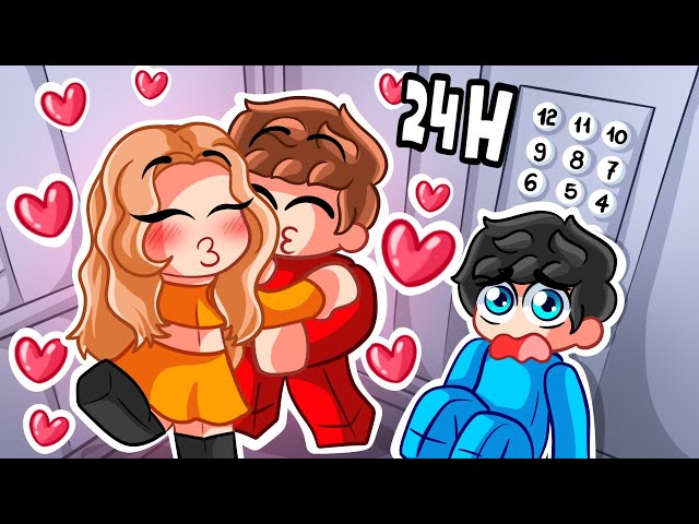 Atrapado en un ASCENSOR 24H con MI ENAMORADA en Roblox!