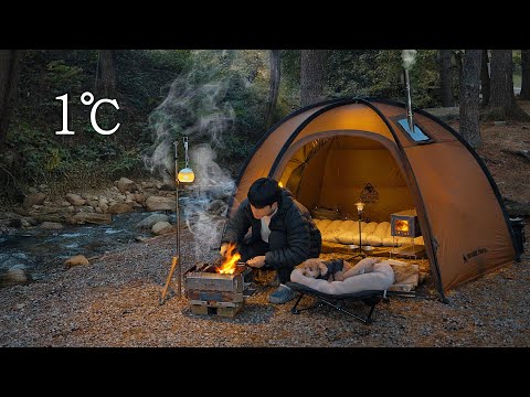 Hot Tent Camping in Forest with My Dog . Roast Fish in the Wild . Wood Stove ASMR Hot Tent Camping in Forest with My Dog . Roast Fish in the Wild . Wood Stove ASMR