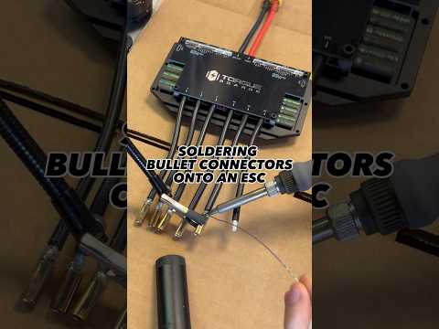 Soldering Bullet Connectors Onto An Electric Skateboard ESC #electricskateboard #esk8 #soldering