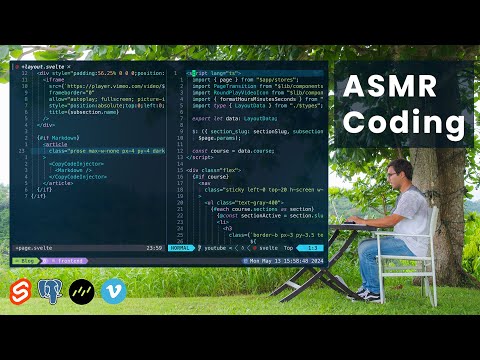 ASMR - Coding a video courses platform (in nature) | No Talking