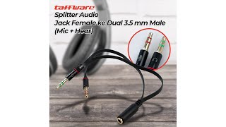 Pratinjau video produk Taffware Splitter Audio Jack Female ke Dual 3.5mm Male (Mic+Hear) - L43