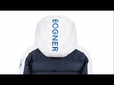 BOGNER Jerome D Boys Ski Jacket in Blue and White