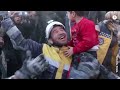 Cheers as rescuers save a whole family in Syria