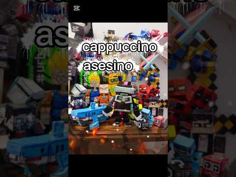cómo hacer un papercraft de cappuccinoasesino⚔️#papercraft#minecraft#brainrot#cappuccinoasesino#meme