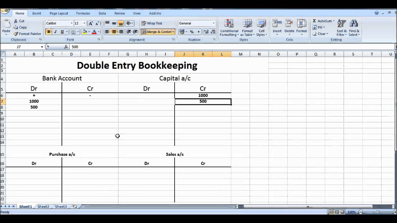 Free Online Bookkeeping Course #7 - Double Entry Bookkeeping System
