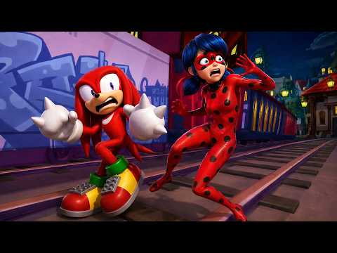 Knuckles VS Marinette, 𝗪𝗛𝗢 𝗜𝗦 𝗙𝗔𝗦𝗧𝗘𝗥❓Miraculous Ladybug & Cat Noir Run VS Sonic The Hedgehog Games