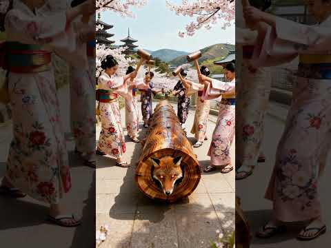 🦊 RESCUE Fox from Giant Log 🌲🔥😂 #wildlife #funny #shortsvideo