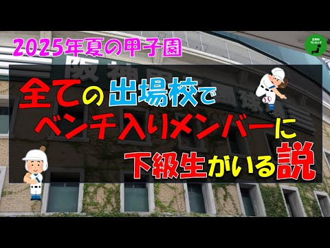 2025年夏の甲子園出場校で下級生がベンチ入りしているか解説 サムネイル