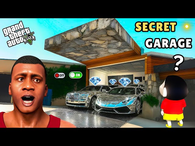 Shinchan and Franklin Found  Secret Garage Door in GTA 5 | Shocking Inside!!