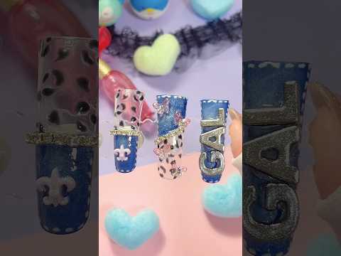 常識こえた!このネイル、形が天才すぎる💅💕デニム生地でかわいい✨#ネイルチップ #ダックネイル #ギャル #デニム生地 #GAL