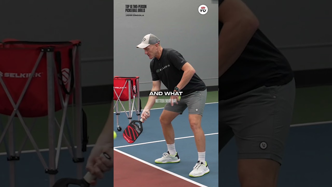 Pickleball pro @johncincolapickleball shows a drill to help you take the ball out of the air 💯