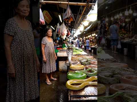 everyday life at wild meat market #meatmarket #seafood #exoticfoods #snake #exotic #wetmarket