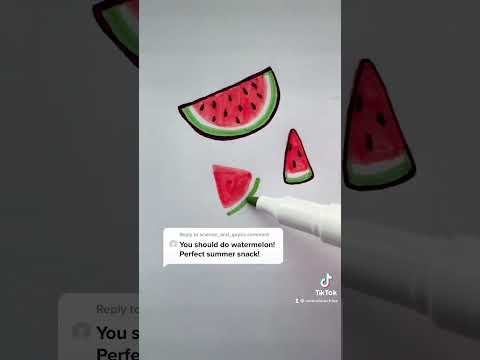 how to draw watermelon! (easy doodle tutorials series) #shorts