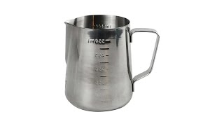 Pratinjau video produk One Two Cups Gelas Milk Jug Kopi Espresso Latte Art Stainless Steel 350 ml - ZM0078