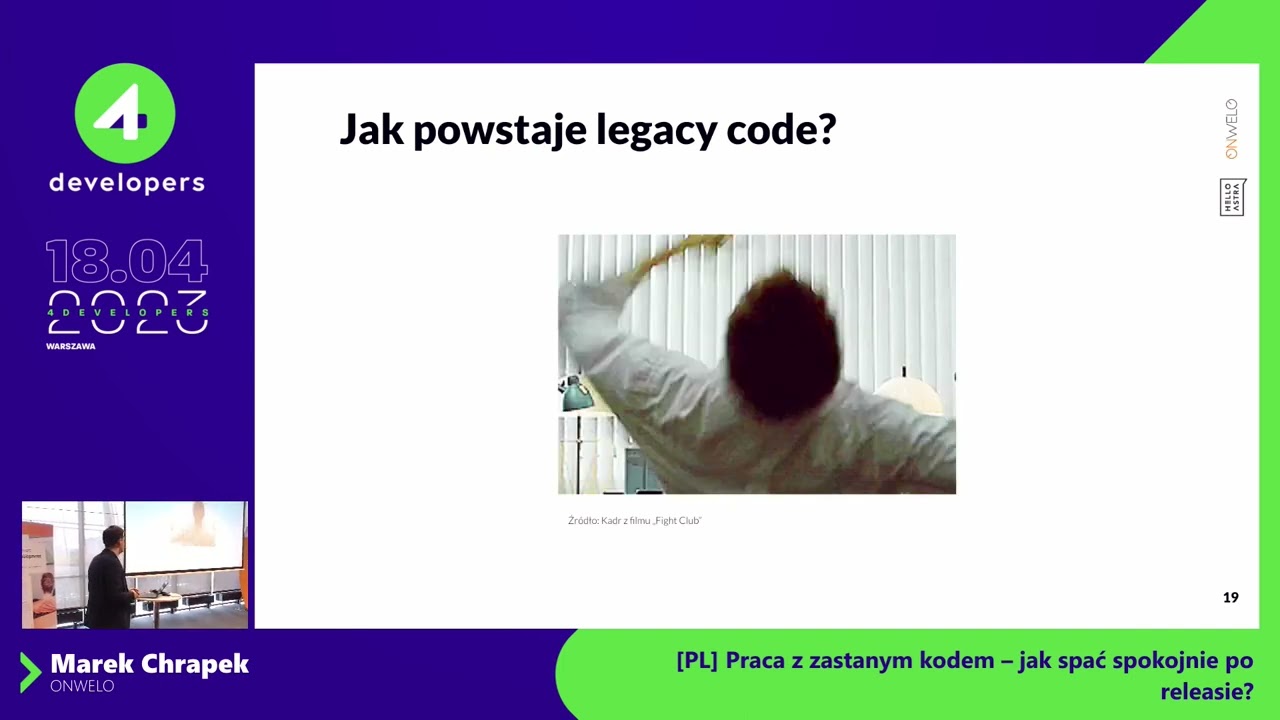 Marek Chrapek: Praca z kodem zastanym - jak spać spokojnie po releasie na produkcje?