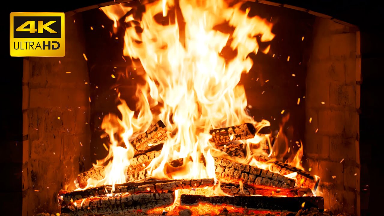 🔥 Cozy Fireplace Retreat (No Music) with Real Wood Fire with Authentic Crackles for Productivity