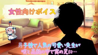 【BL/風邪/咳/受】男子校で人気の可愛い先生が咳と高熱の中で実の兄に…【女性向けボイス/기침 음성/Cough voice】