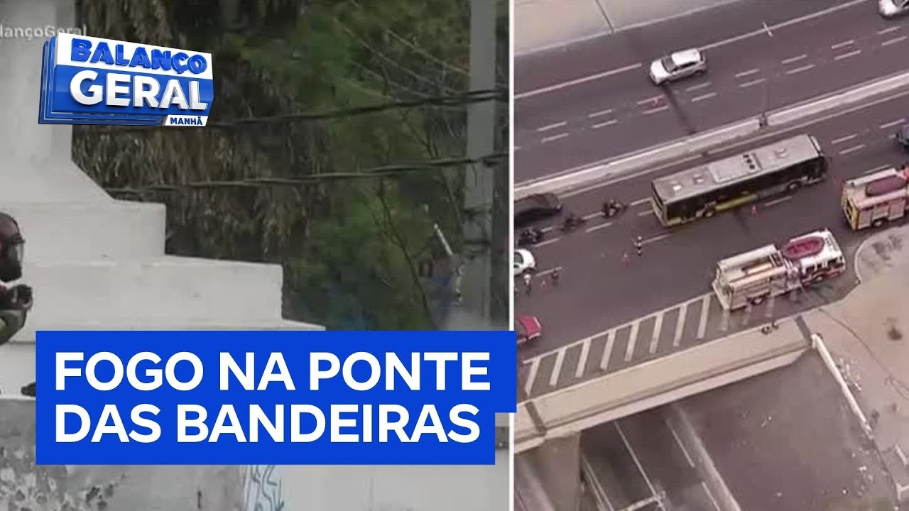 Incêndio atinge Ponte das Bandeiras em São Paulo após morador de rua tentar esquentar comida