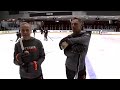 Hockey first, then work: Stubb, Carney show off their on-ice skills