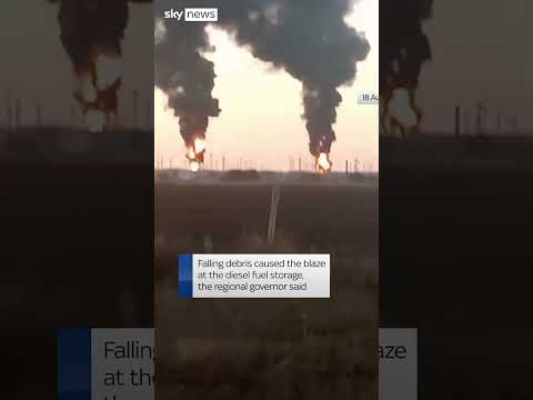 Fuel depot on fire after drone attack