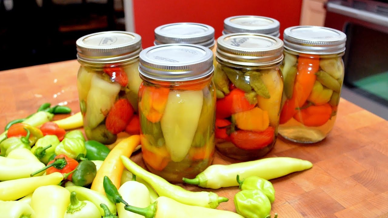 Harvesting And Canning Hot And Sweet Peppers Youtube