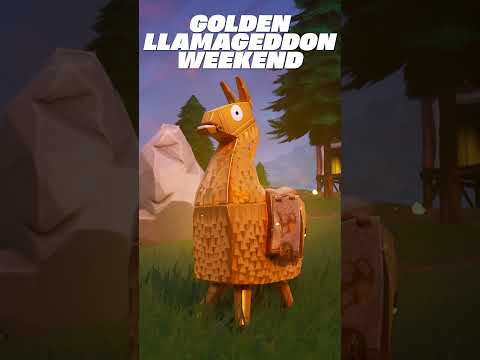 All Golden Llamas. All Mythic Loot Off Spawn. Golden Llamageddon Weekend! #fortnite #blitzroyale