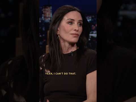 #CourteneyCox reacts to a video of herself drumming to #Nirvana’s “Smells Like Teen Spirit”!