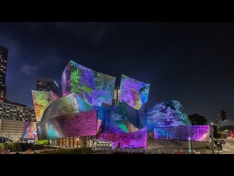 Frank Gehry's Walt Disney Concert Hall illuminates with dream-like visuals
