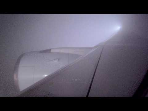 Cathay Pacific Airbus A350 takeoff escaping Typhoon Ragasa (20th Sept 2025)