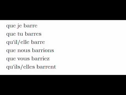 French Conjugation = Barrer - YouTube