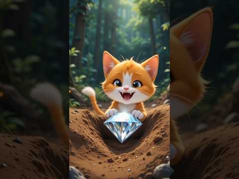 The Cat Digs The Ground And Finds a Big Diamond | #mrh_rasel #cat #Bigdiamond #shorts #animals