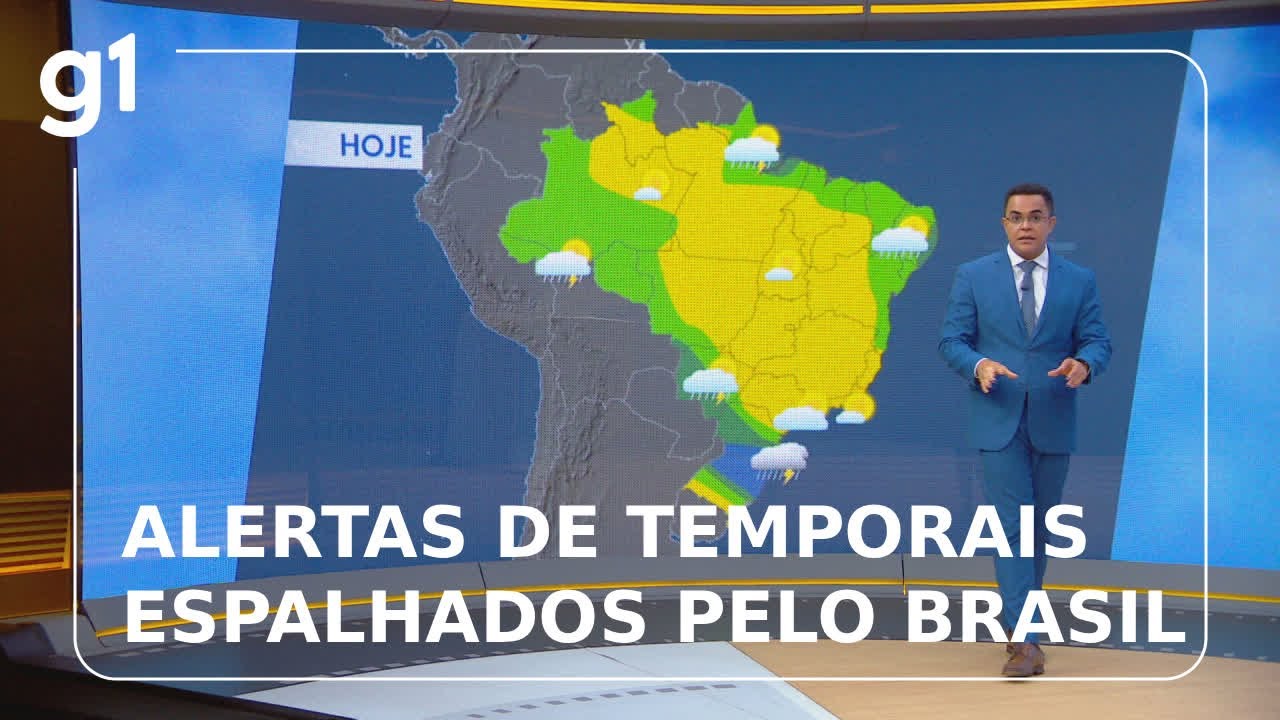Previsão do tempo alerta de temporais espalhados pelo país