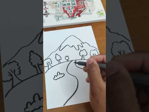 how to draw a mountain?#drawing #mountains