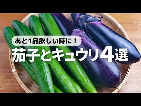 【きゅうりレシピ・なすレシピ】夏野菜のパパッと作れる簡単レシピ4品