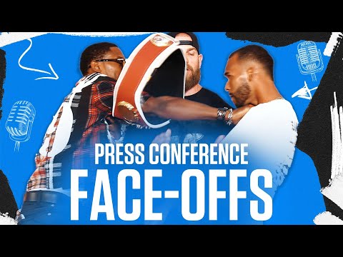 Tempers Flare! De Los Santos Tries To Grab Keyshawn Davis’ Belt | PRESSER FACE-OFFS