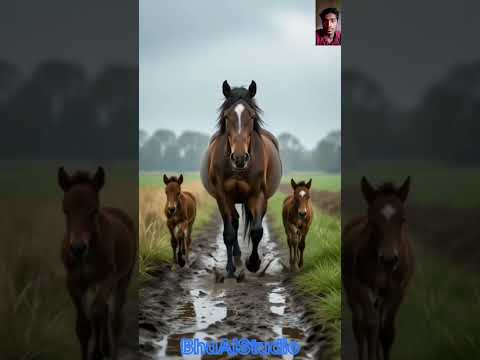 क्यों नहीं थकता बाप? 🤔 कीचड़ में काम करने वाले घोड़े की कहानी |  #moonhindianimation #aivideo